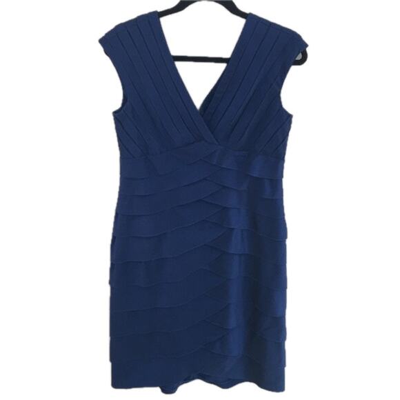 Adrianna Papell Cocktail Bandage Dress Sheath Navy Blue Mother of Bride 18W 2X - Picture 2 of 6